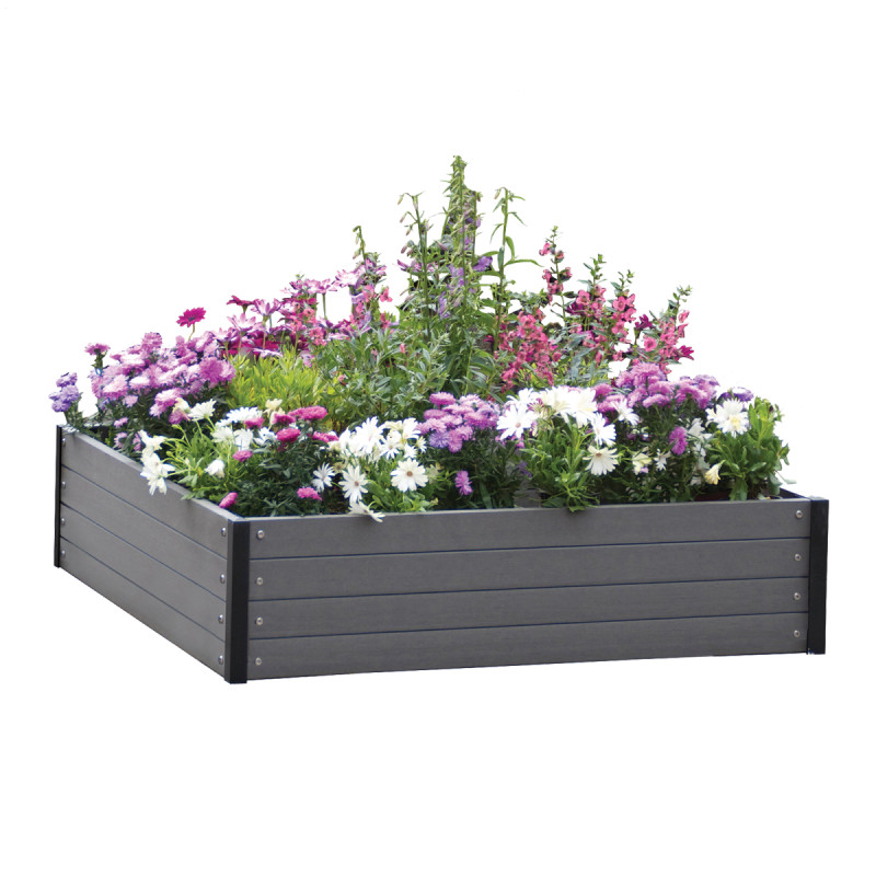 Hortus WPC højbed 24 x 110 x 110 cm – antracitgrå Hortus WPC højbed 24 x 110 x 110 cm – antracitgrå