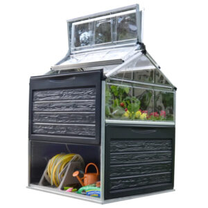 Palram Canopia Plant Inn Mini Drivhus med Opbevaring 116 x 116 x 148 cm – Antracitgrå Palram Canopia Plant Inn Mini Drivhus med Opbevaring 116 x 116 x 148 cm – Antracitgrå
