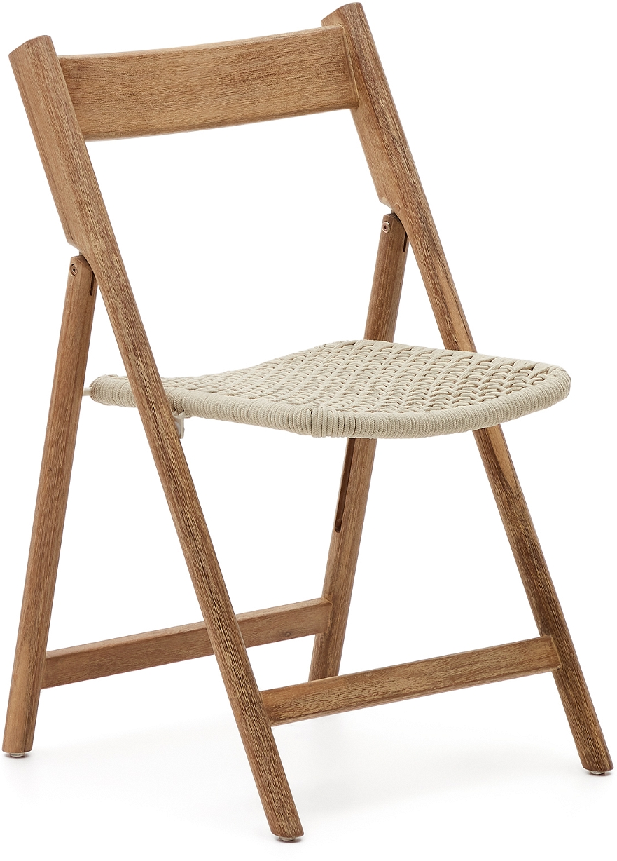 Udendørs klapstol Kave Home Dandara foldbar havestol i FSC akacietræ beige Udendørs klapstol Kave Home Dandara foldbar havestol i FSC akacietræ beige