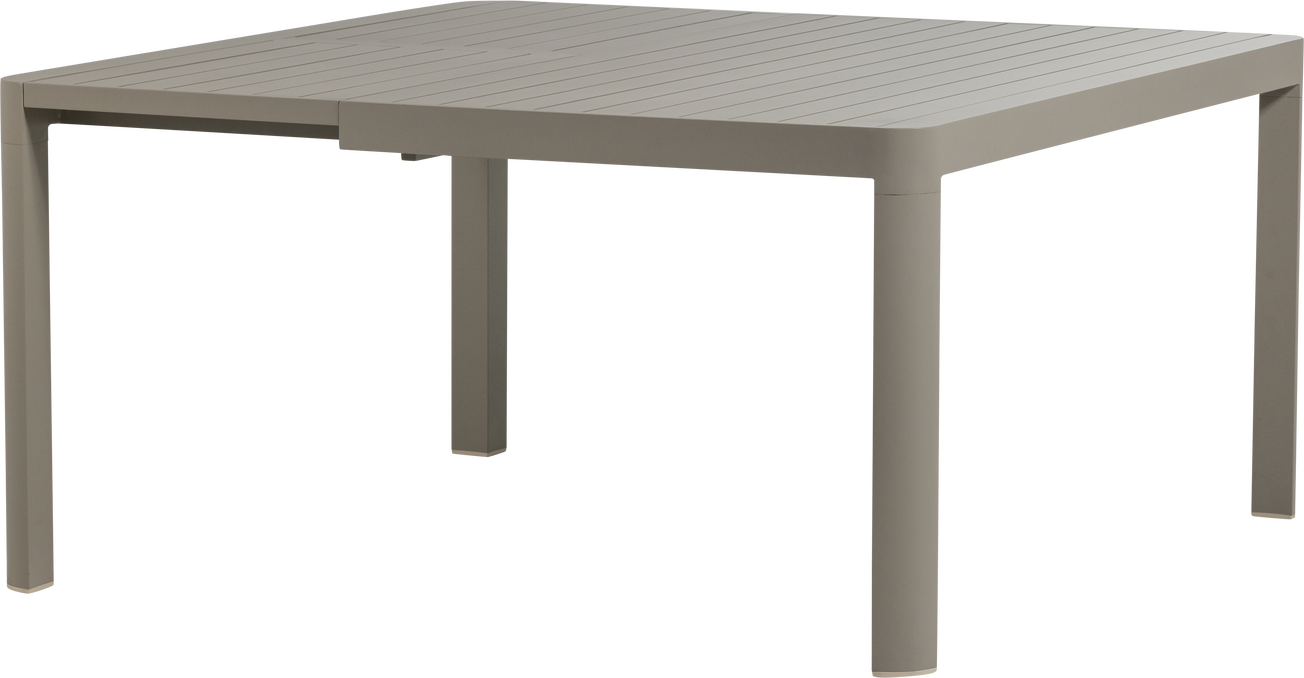 Udendørs spisebord WOOOD Collection, udtrækkeligt havebord i sandfarvet aluminium 150×150 cm Udendørs spisebord WOOOD Collection, udtrækkeligt havebord i sandfarvet aluminium 150×150 cm