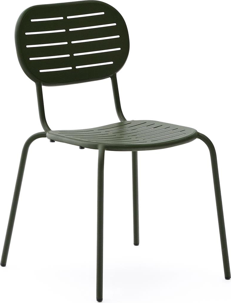 Udendørs spisebordsstol Kave Home Brai stabelbar mørkegrøn galvaniseret stål H81xB53xD60 Udendørs spisebordsstol Kave Home Brai stabelbar mørkegrøn galvaniseret stål H81xB53xD60