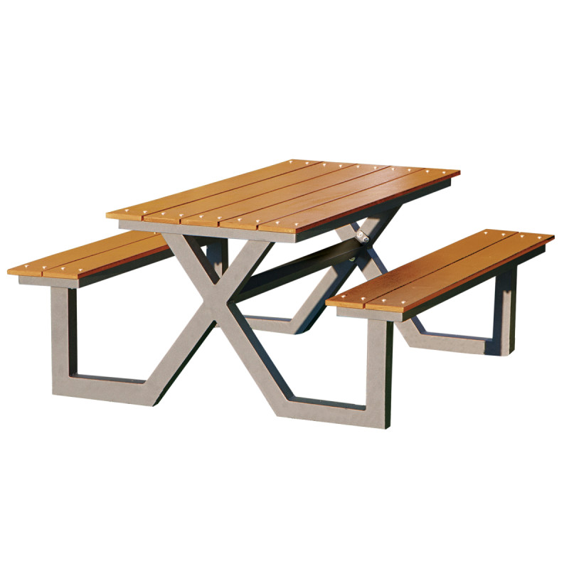 Hortus X-model bord-/bænkesæt 176 cm – teak og antracit Hortus X-model bord-/bænkesæt 176 cm – teak og antracit